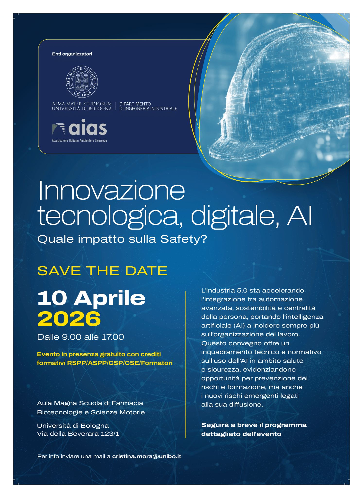 Convegno Innovazione Tecnologica, digitale e AI: quale impatto sulla Safety?